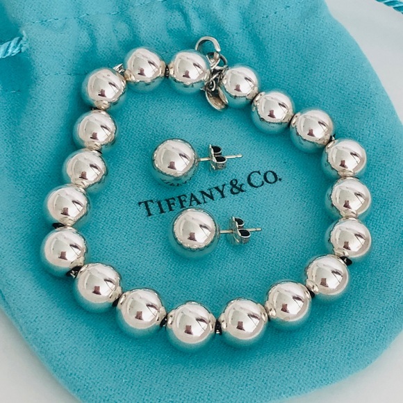 Tiffany & Co. Jewelry - 🌹10mm Hardware Bead Earrings & 8” Bracelet Set  - Tiffany & Co.